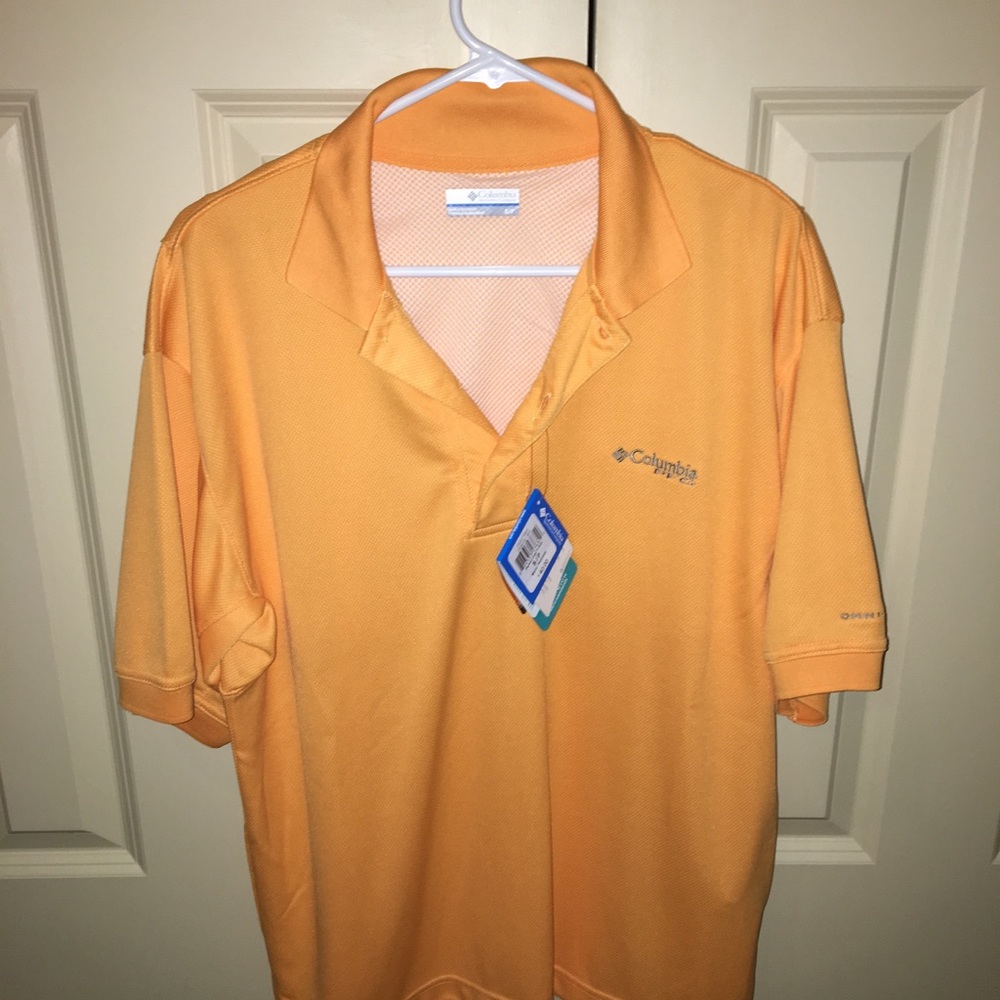 NWT Columbia orange Golf Shirt Size S men’s